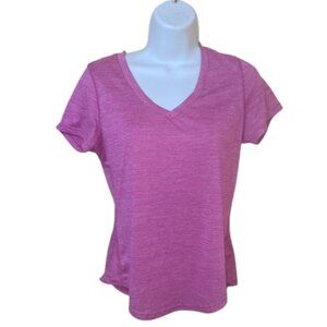 --- Pink V-Neck Athletic Shirt Size Small